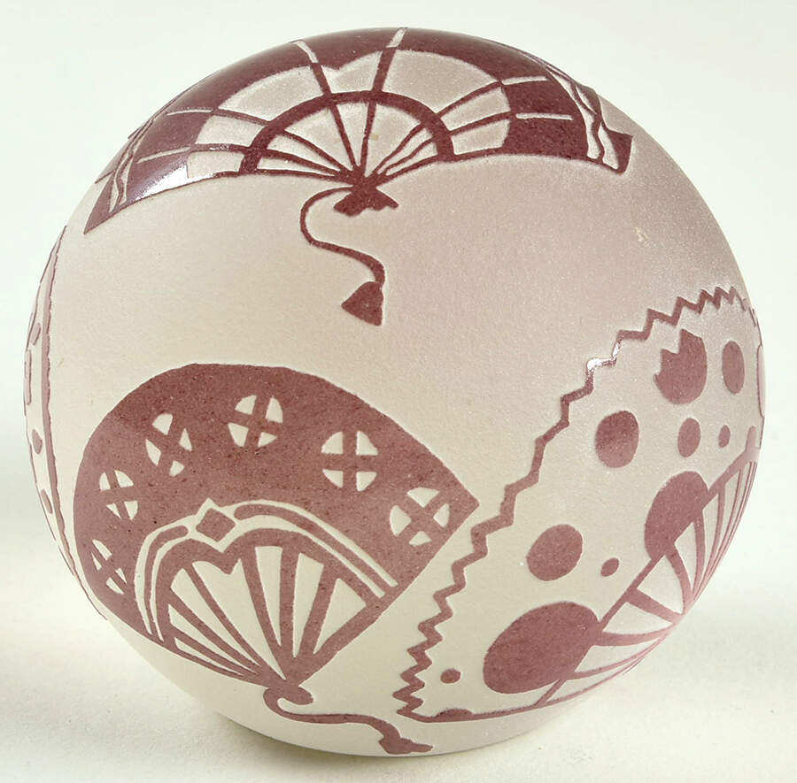 Paperweights Purple Folding Fans - No Box by Correia Art Glass-1