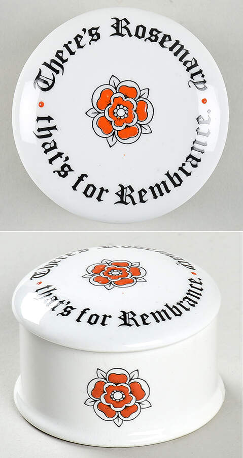 Shakespeare Quote Boxes There's Rosemary That's For Remembrance - No Box by Crown Staffordshire-1