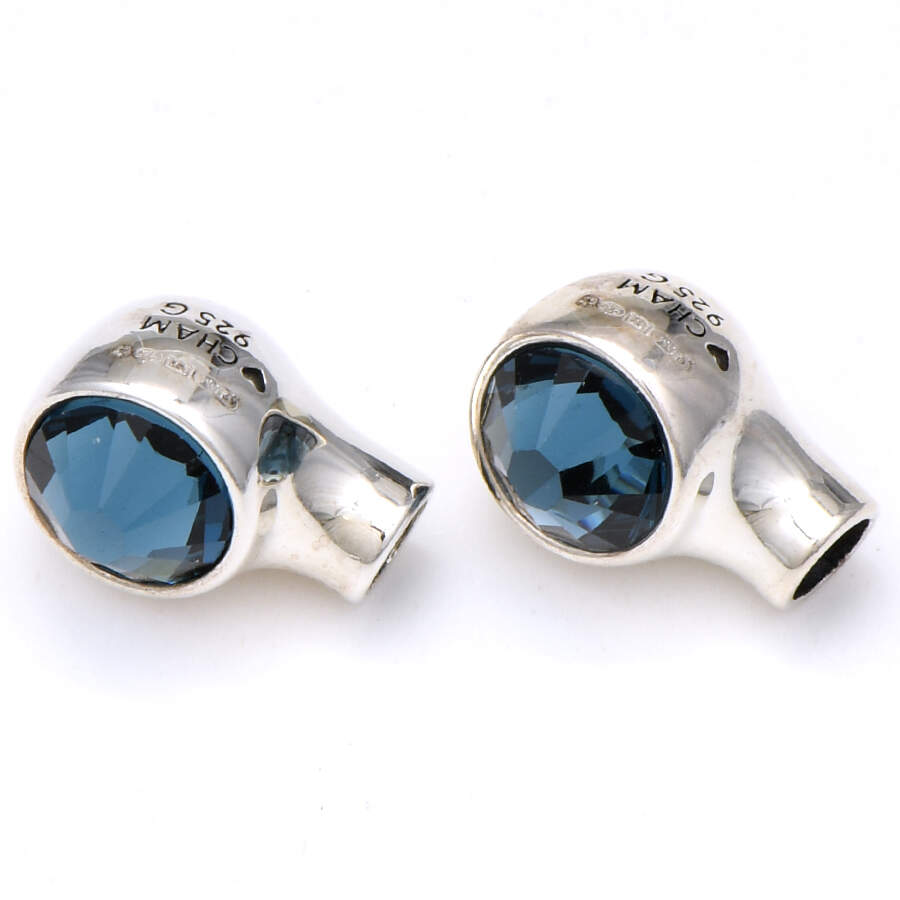 Locking Beads & Bangle Accents Blue Swarovski Bangle Accents - No Box by Chamilia-1