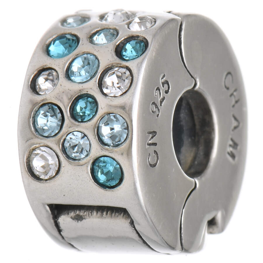 Locking Beads & Bangle Accents Glimmer Lock - Blue - No Box by Chamilia-1