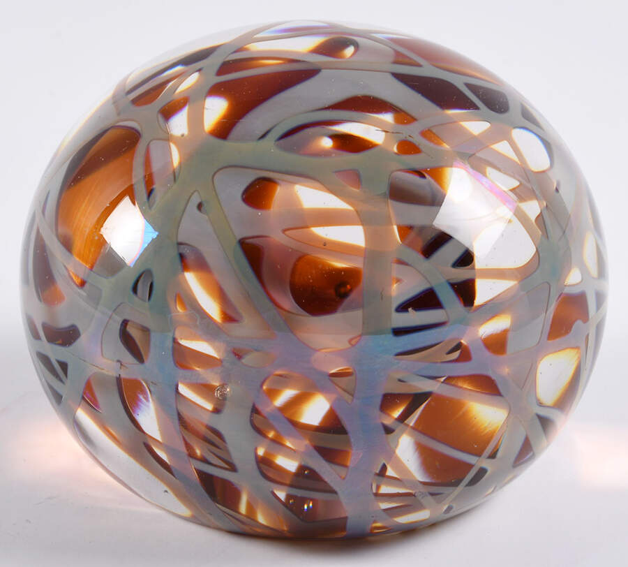 Cohn-Stone Art Glass Double Encased Paperweight - With Box by Cohn-Stone Studios-1