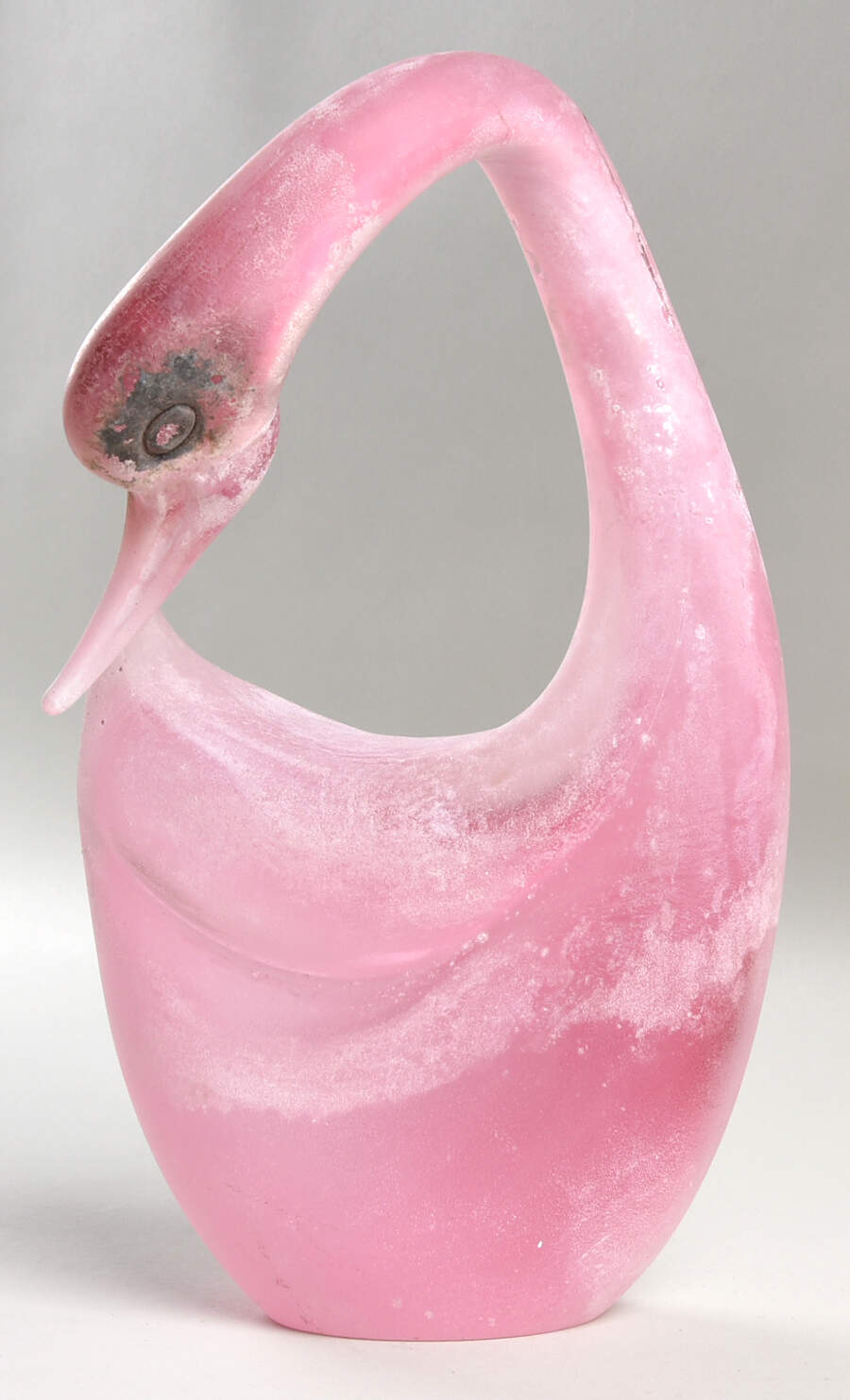 Cenedese Art Glass Sculpture Swan Sculpture-Bent Neck-Pink - No Box by Cenedese-1