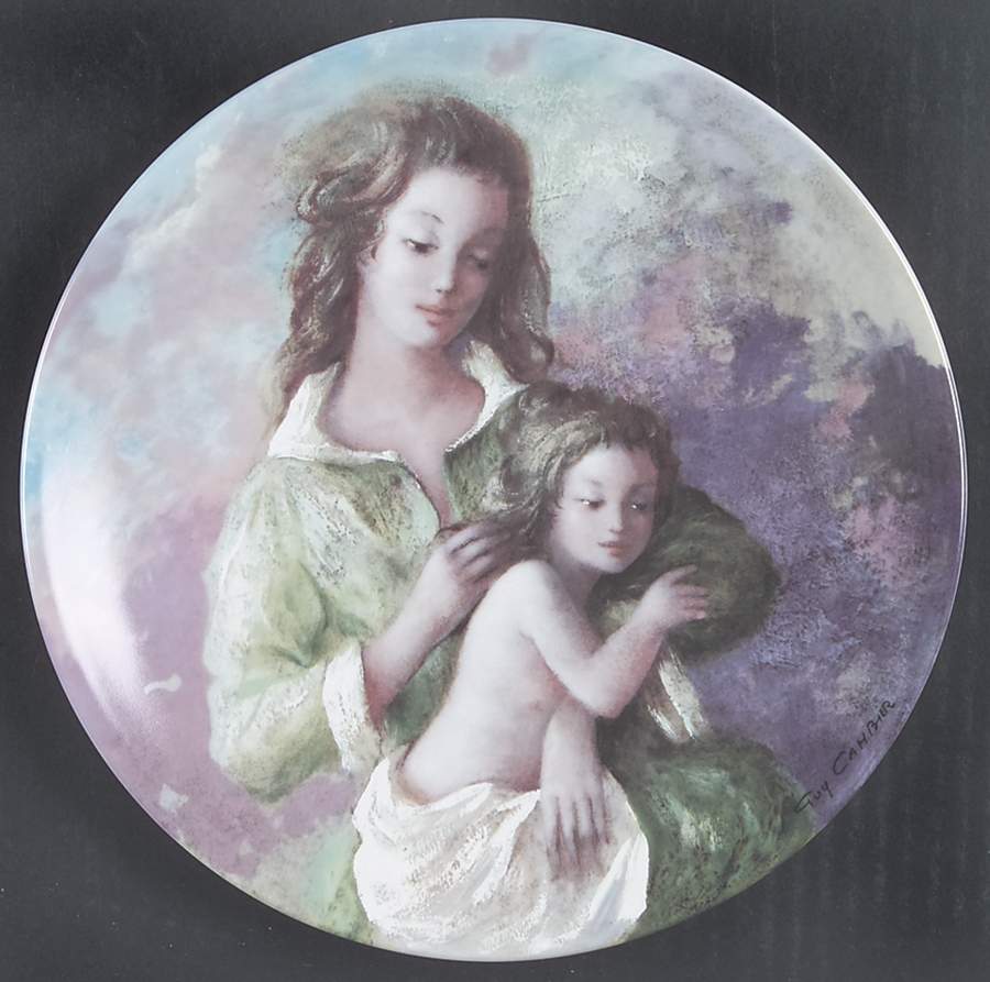 Cambier Mothers Day Plate Michele & Sylvie - No Box by D'Arceau Limoges-1