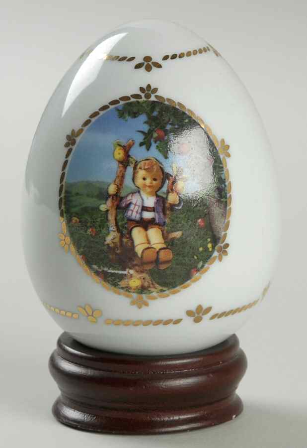 Hummel Porcelain Egg Apple Tree Boy - No Box by Danbury Mint-1