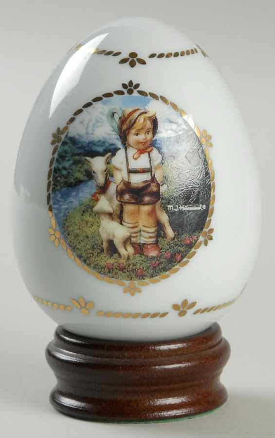 Hummel Porcelain Egg Little Goat Herder - Boxed by Danbury Mint-1