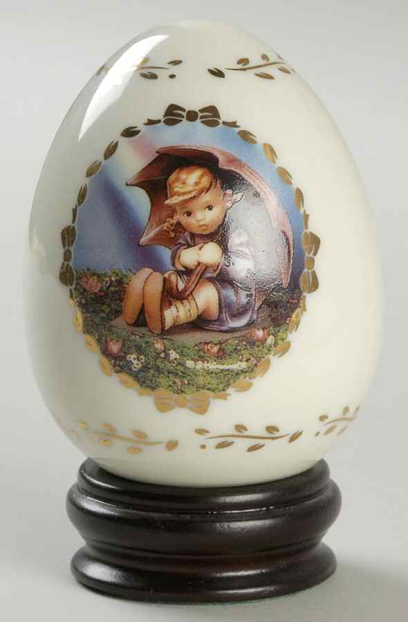 Hummel Porcelain Egg Umbrella Girl - No Box by Danbury Mint-1
