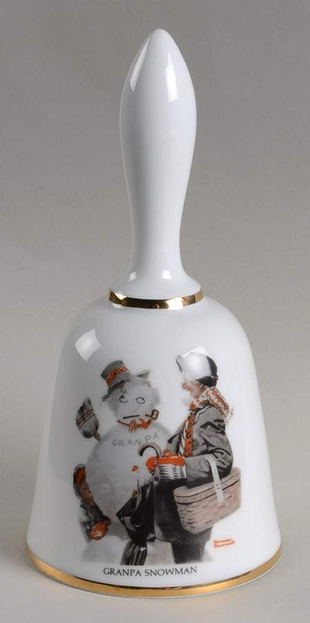 Norman Rockwell Bell Grandpa Snowman - No Box by Danbury Mint-1
