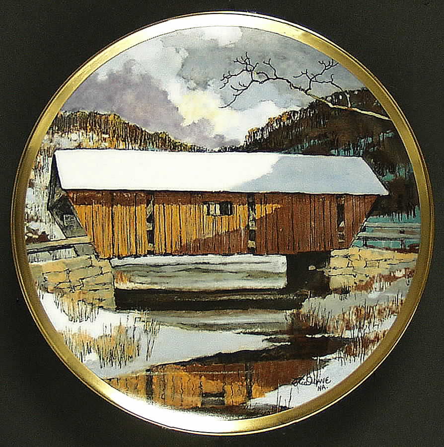 American Countryside Winter Bridge - No Box by Danbury Mint-1