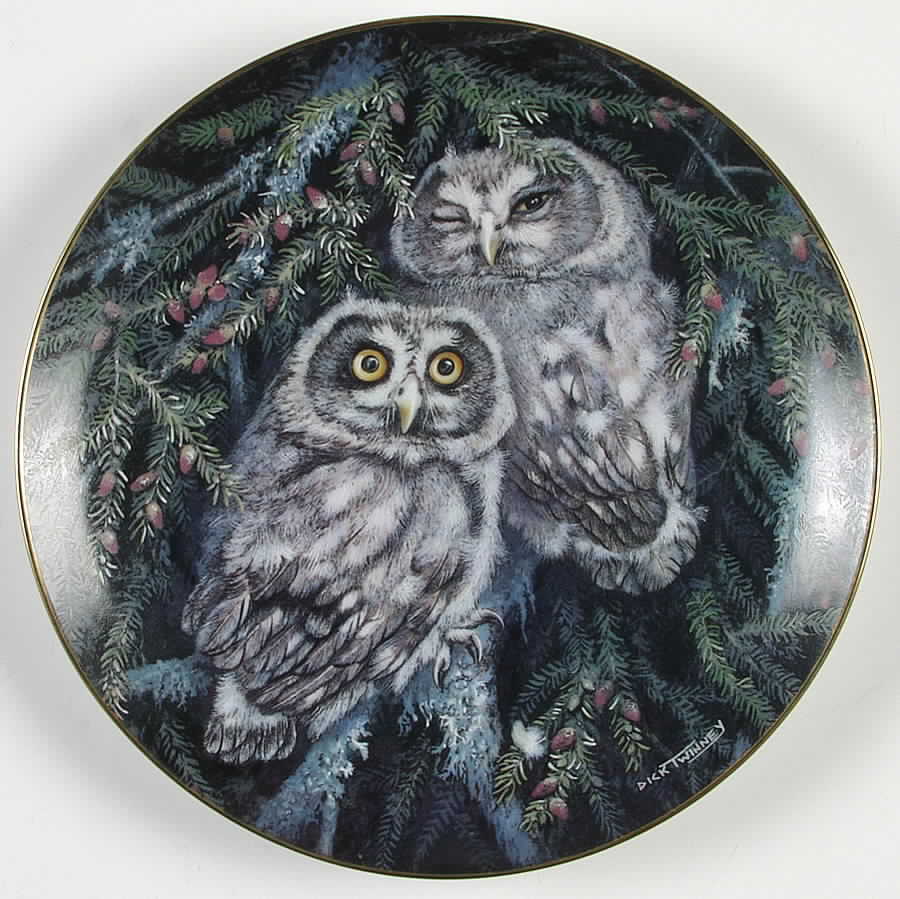 Baby Owl Collection Boreal Owls - No Box by Danbury Mint-1