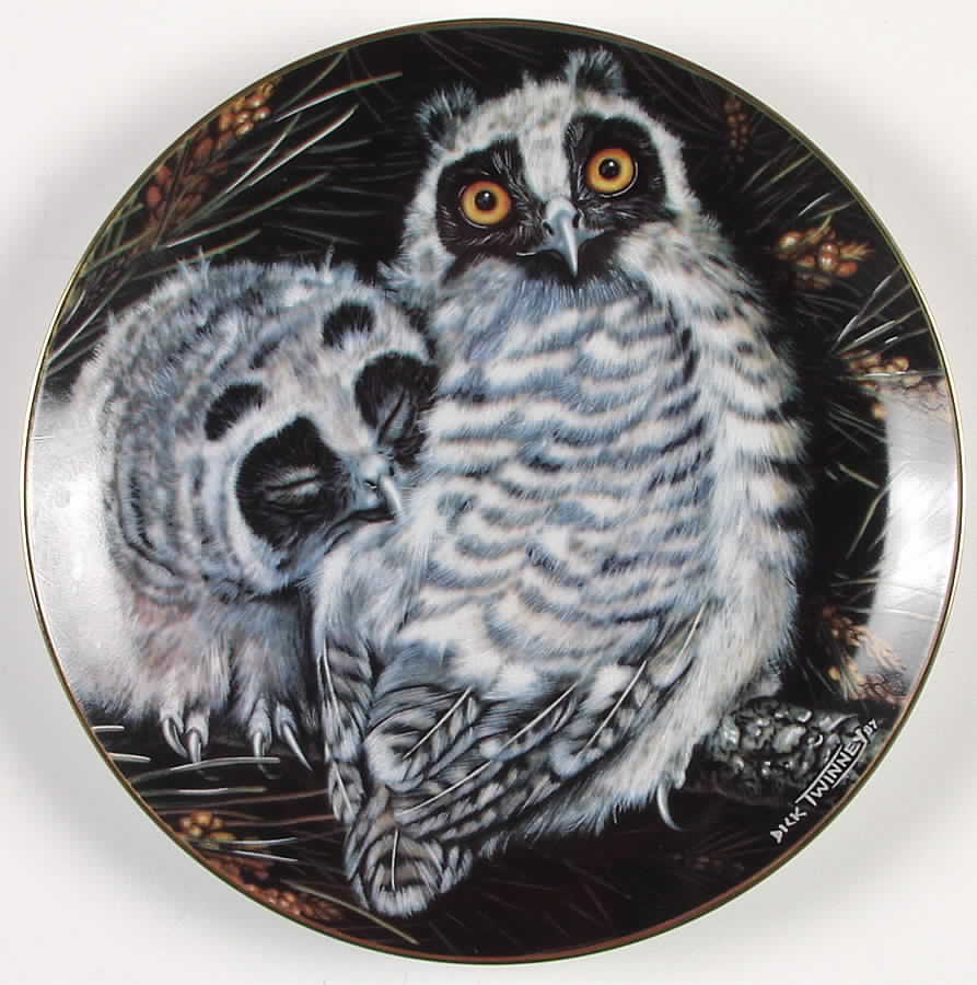 Baby Owl Collection Long-Eared Owls - No Box by Danbury Mint-1