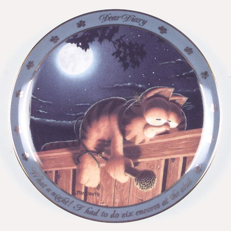Dear Diary:Garfield What A Night - No Box by Danbury Mint-1
