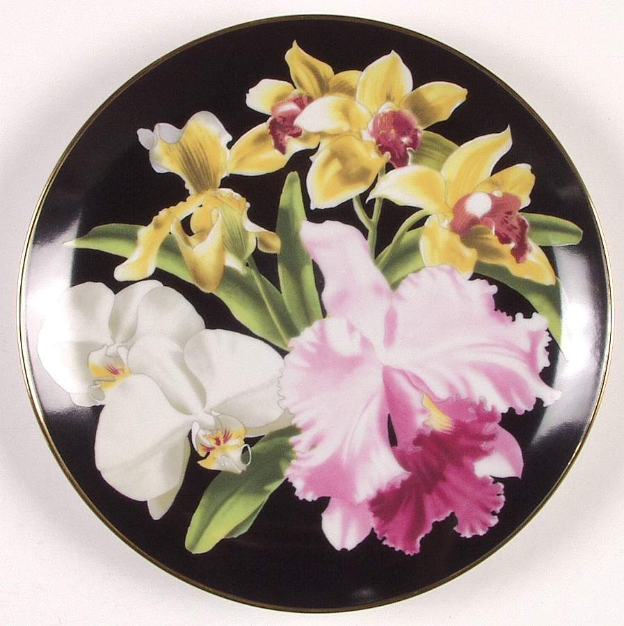 Flower Gardens of Count Bernadotte Orchid - No Box by Danbury Mint-1