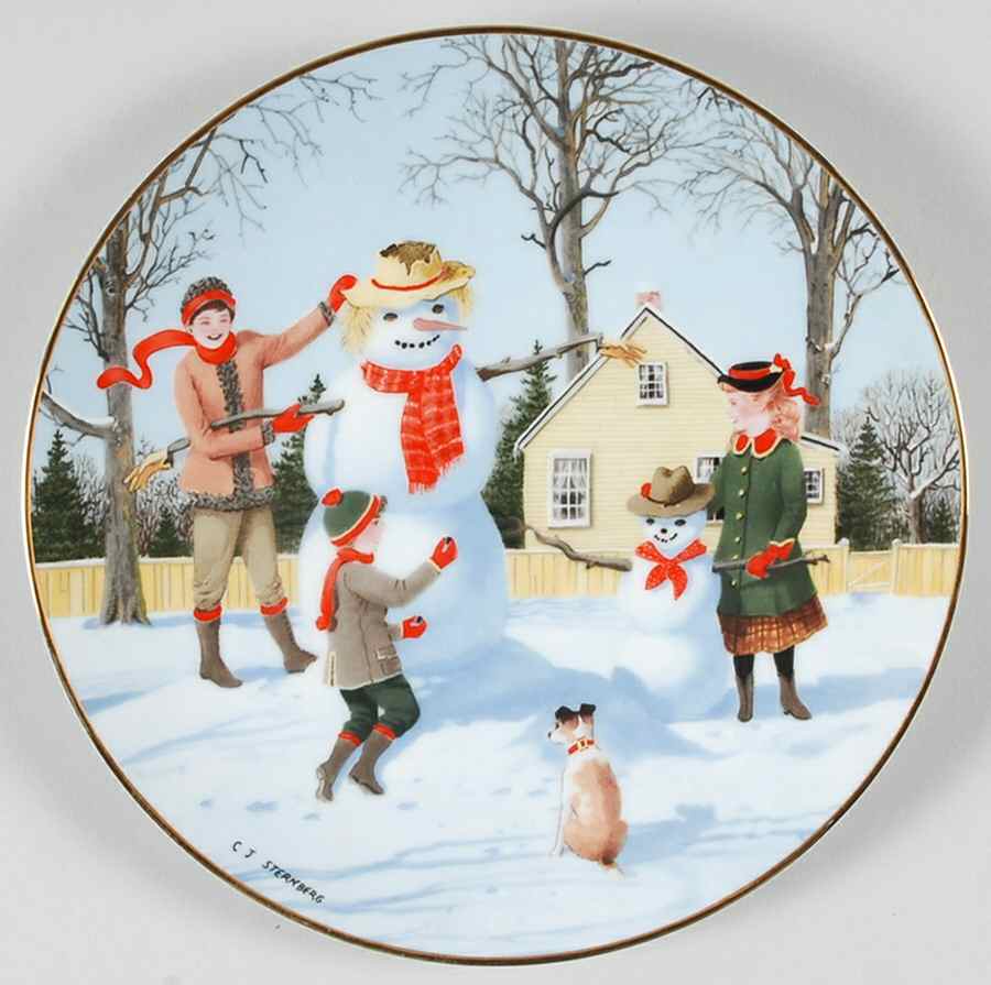 Old Time Country Winter Snowy Friends - No Box by Danbury Mint-1