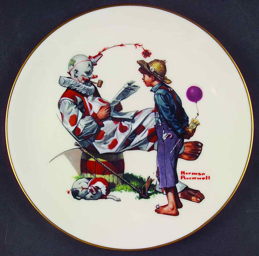 Norman Rockwell-Plates Circus Clown - No Box by Danbury Mint-1