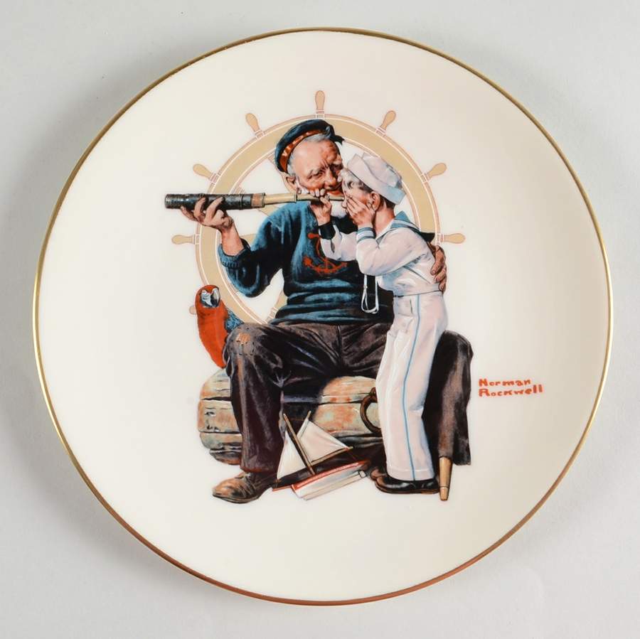 Norman Rockwell-Plates Ship Ahoy - No Box by Danbury Mint-1