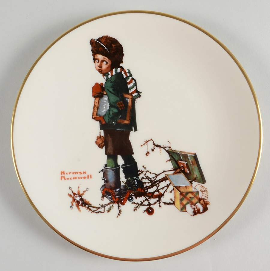 Norman Rockwell-Plates End Of Christmas  - No Box by Danbury Mint-1