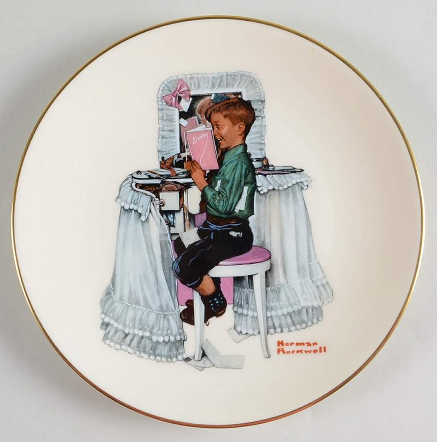 Norman Rockwell-Plates Dear Diary - No Box by Danbury Mint-1
