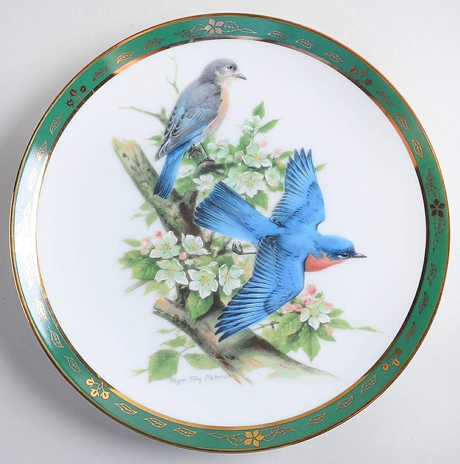 Songbirds of Roger Tory Peterson Bluebirds - No Box by Danbury Mint-1