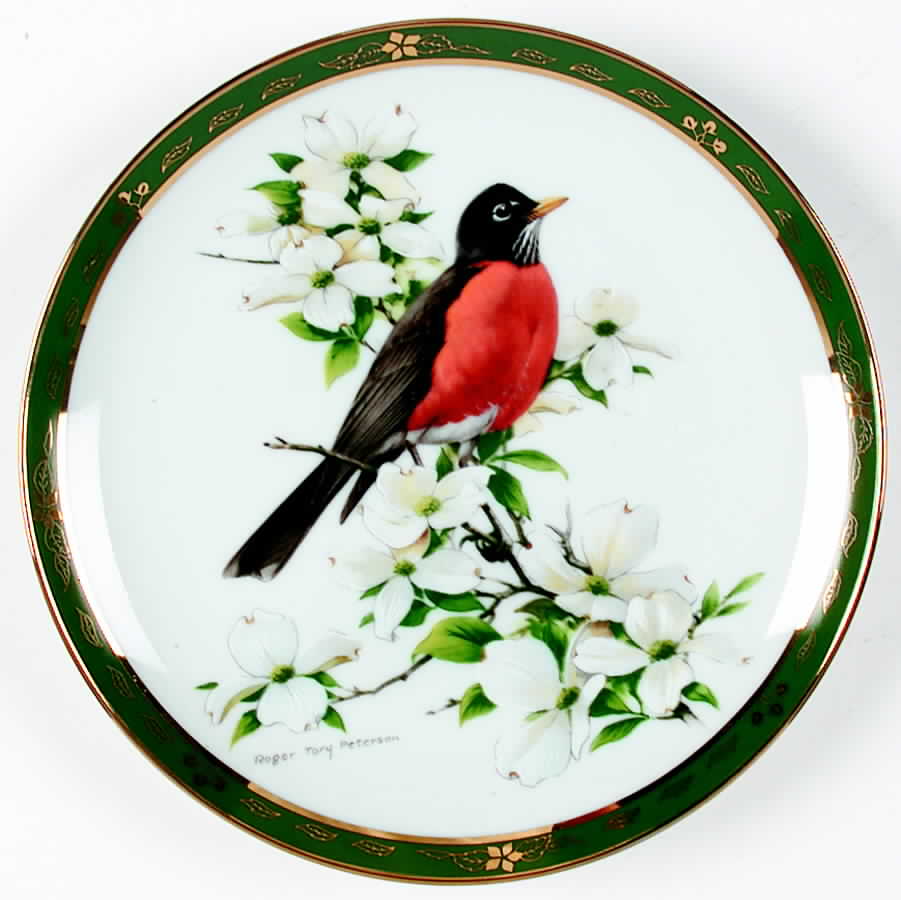 Songbirds of Roger Tory Peterson Robin - No Box by Danbury Mint-1