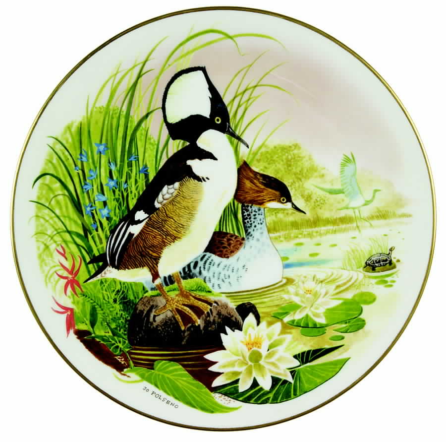 Scenes From A Wooded Glen Hooded Merganser - No Box by Danbury Mint-1