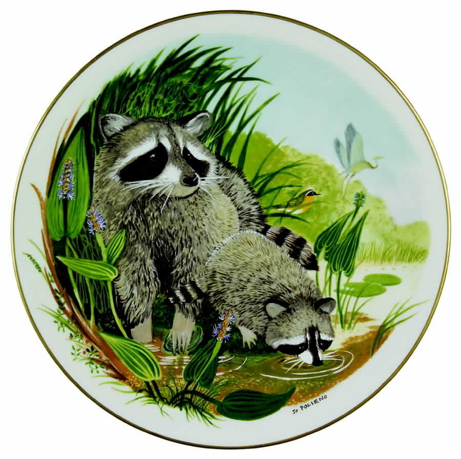 Scenes From A Wooded Glen Raccoons - No Box by Danbury Mint-1