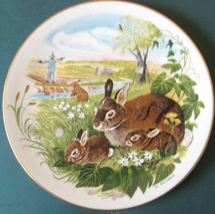 Scenes From A Wooded Glen Cottontails - No Box by Danbury Mint-1