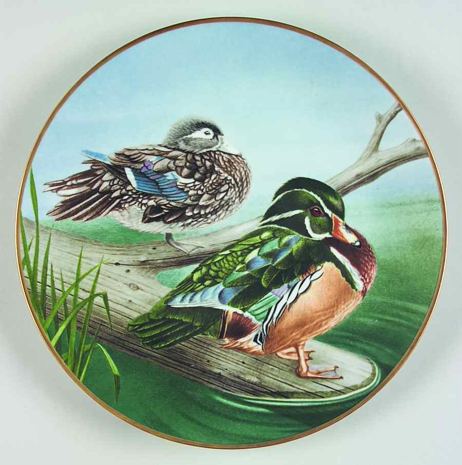 12 Waterbird Plates-The Sumner Collection Wood Duck - No Box by Danbury Mint-1