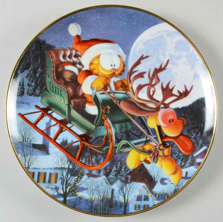 Garfields Christmas A One Dog Open Sleigh - No Box by Danbury Mint-1
