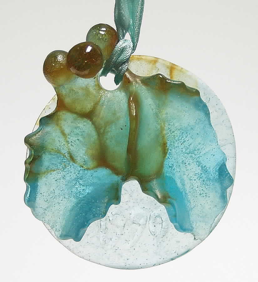 Daum Christmas Ornament-Crystal Holly - Boxed by Daum-1