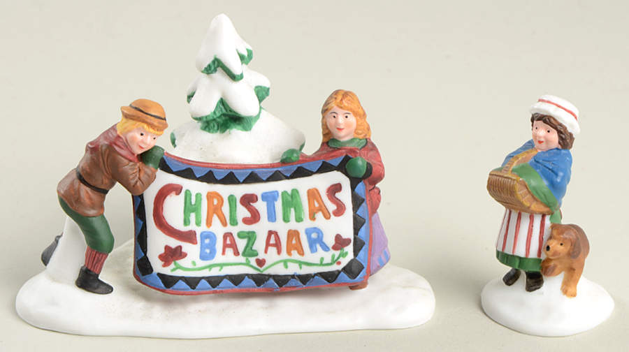 New England Village Christmas Bazaar Sign-Set Of 2 - No Box by Department 56-1