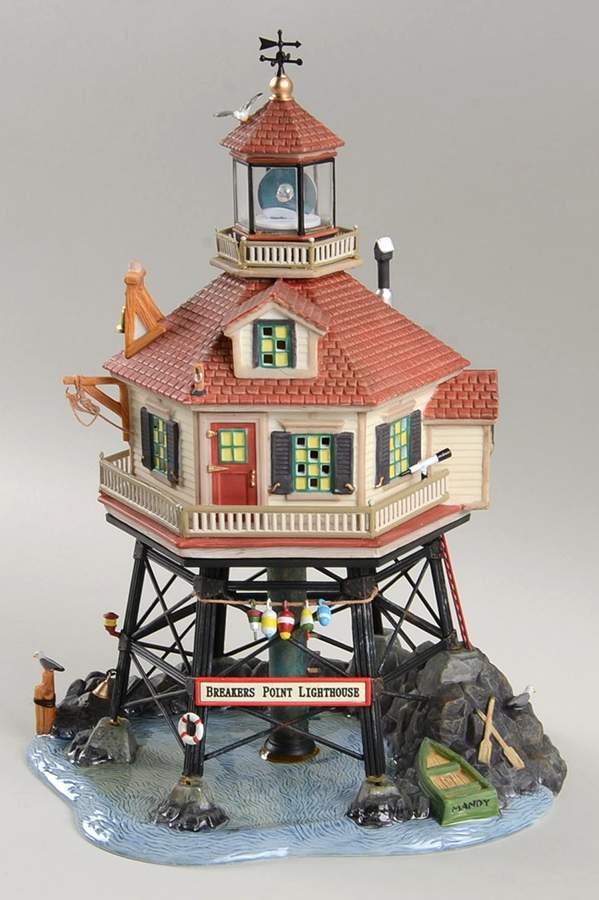 New England Village Breakers Point Lighthouse - No Box by Department 56-1