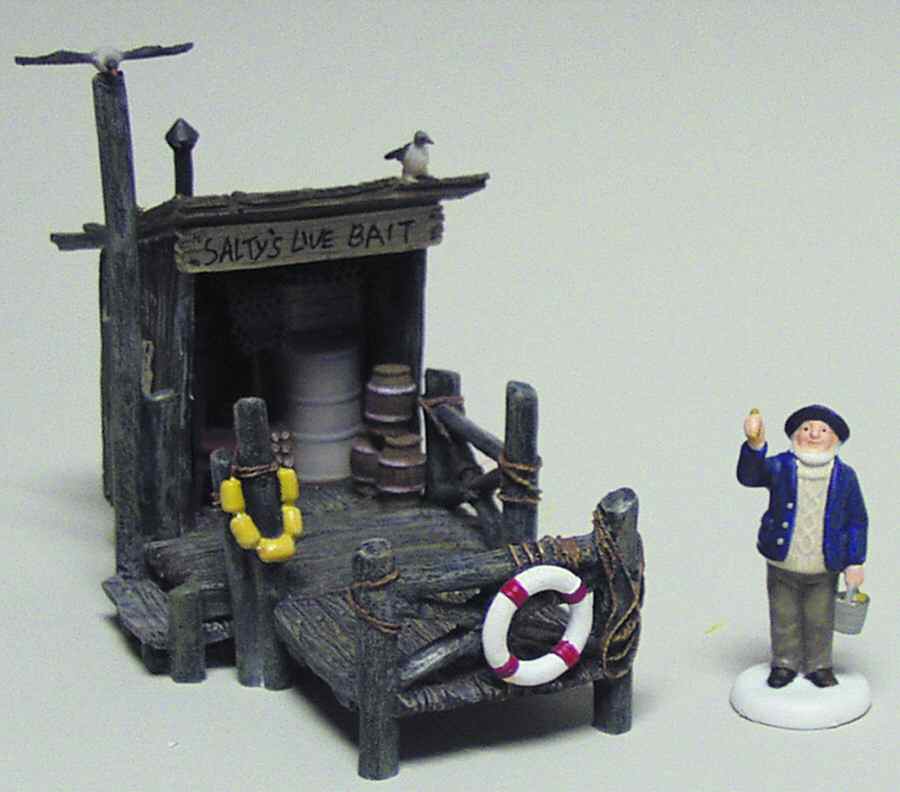 New England Village Salty's Live Bait Shack - Boxed by Department 56-1