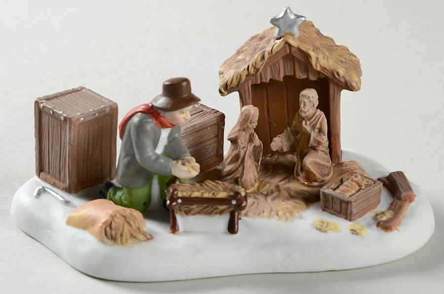 New England Village Setting Up The Nativity - No Box by Department 56-1