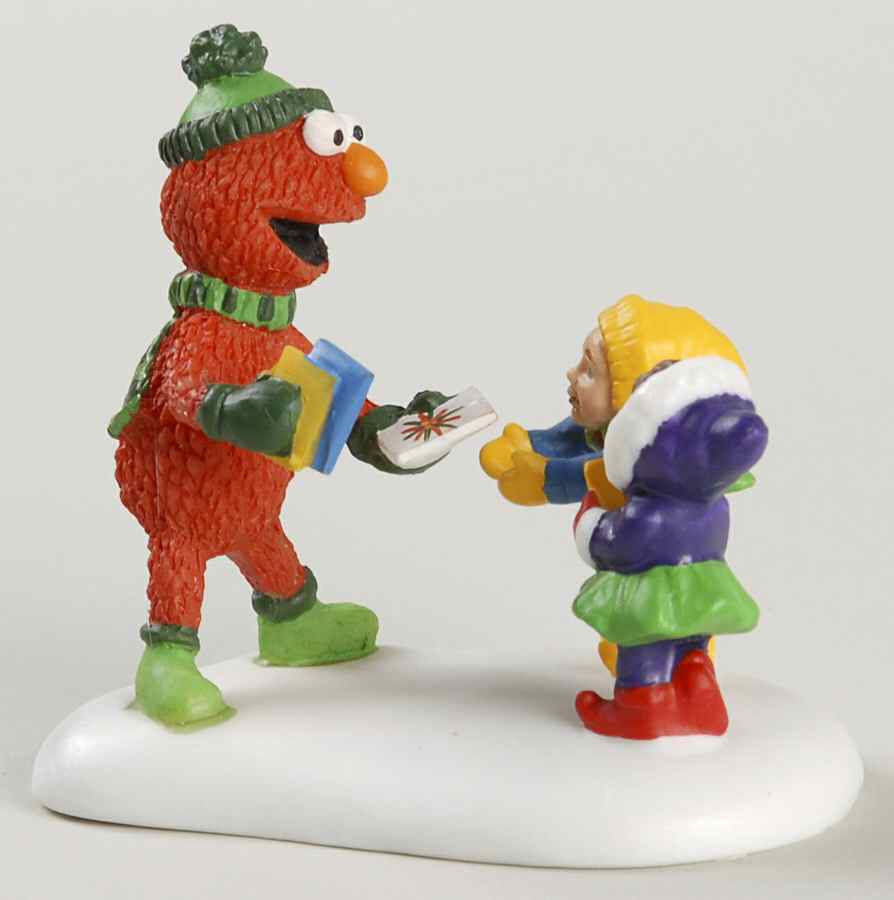 North Pole Village Christmas Gifts From Elmo - With Box Bx375 by Department 56-1