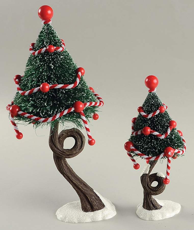 North Pole Village Peppermint Trees - Boxed by Department 56-1