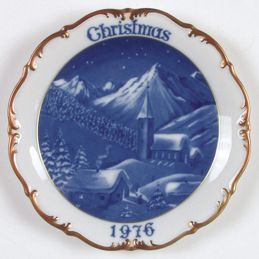 Dresden Christmas Plate Bavarian Village Church - Boxed by Dresden (German)-1
