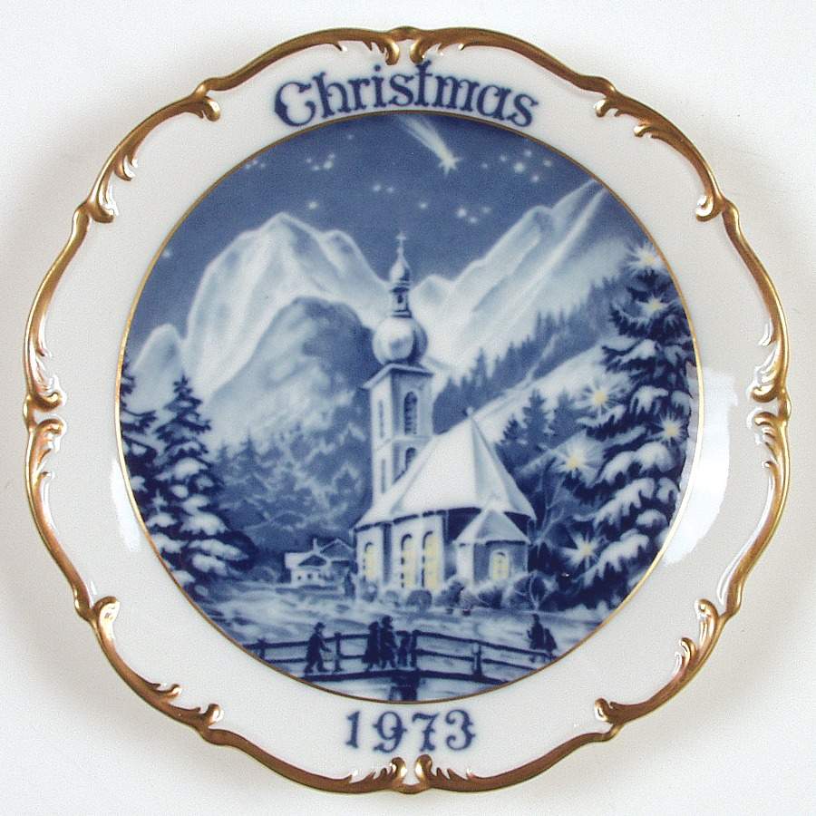 Dresden Christmas Plate Schwanstein Church - No Box by Dresden (German)-1