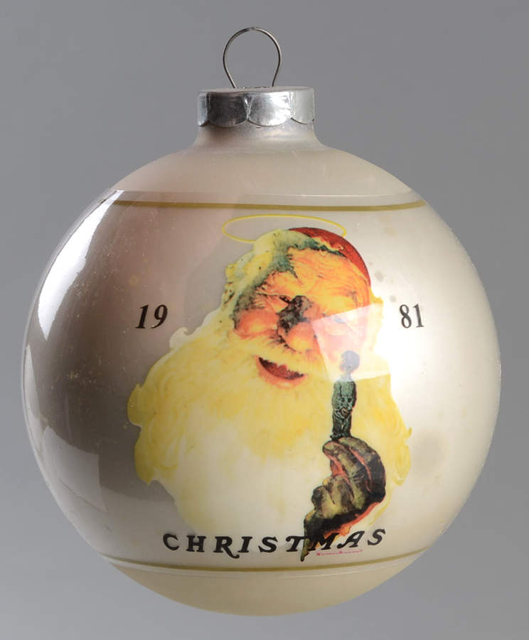 Norman Rockwell-Ball Ornament Santa With Boy On Finger - Boxed by Dave Grossman-1