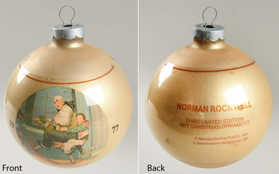 Norman Rockwell-Ball Ornament Grandpa On Rockinghorse - Boxed by Dave Grossman-1