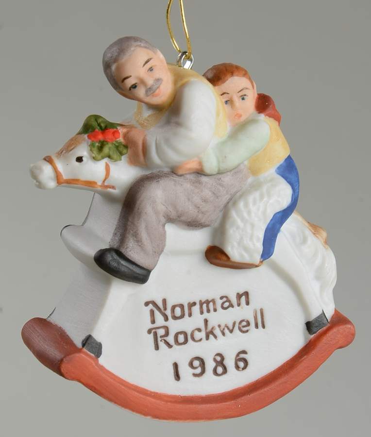 Rockwell Saturday Evening Post Grandpa & Rocking Horse - Boxed by Dave Grossman-1