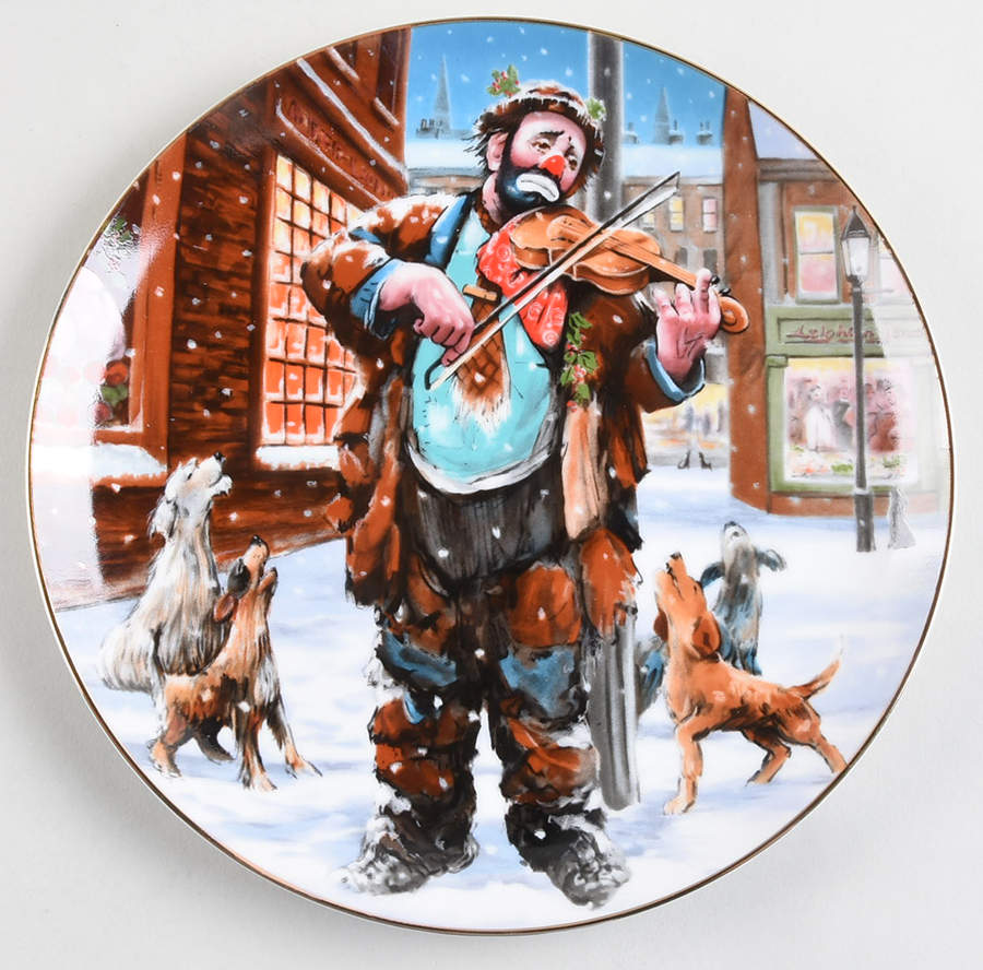 Emmett Kelly Christmas Plate Christmas Tunes - No Box by Dave Grossman-1