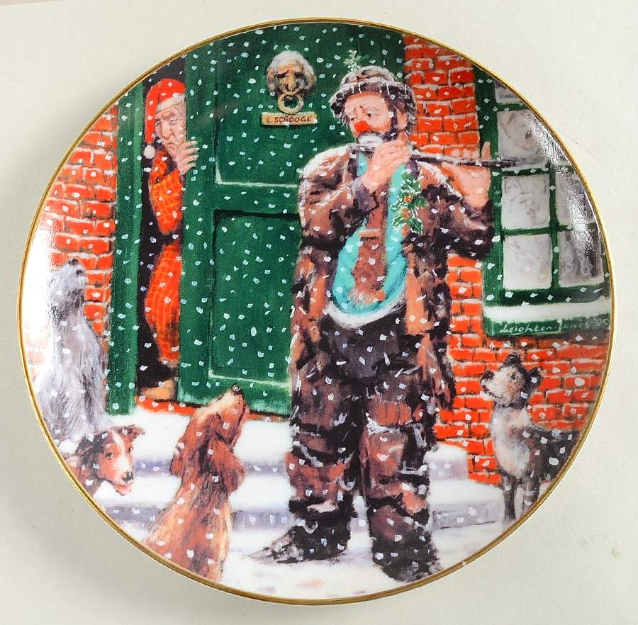 Emmett Kelly Christmas Plate Merry Christmas Mr. Scrooge - Boxed by Dave Grossman-1