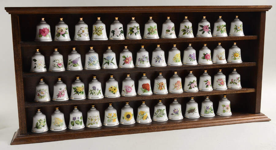 State Flower Bell 51 Piece Set(50 Bells & Shelf) - No Box by Danbury Mint-1