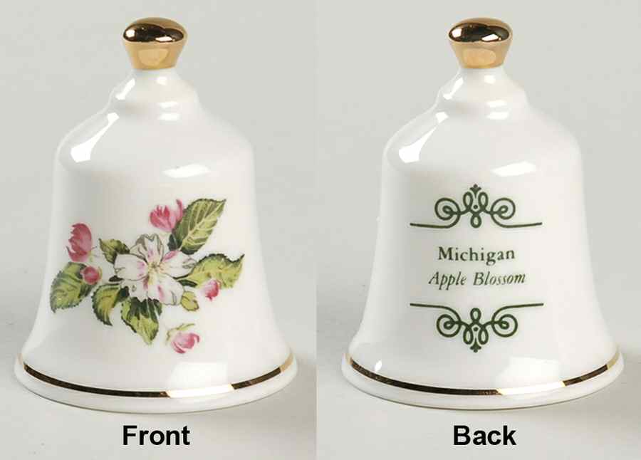 State Flower Bell Michigan-Apple Blossom - Michigan, No Box by Danbury Mint-1