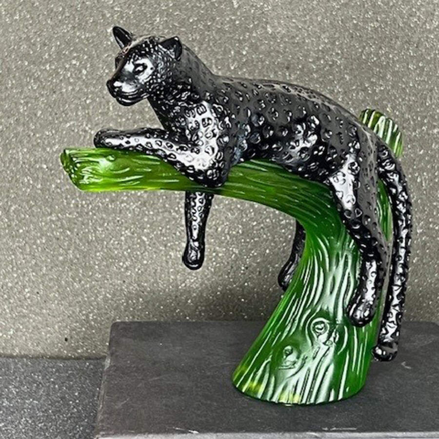 Daum Figurines Panther In Tree-Black - With Box by Daum-1
