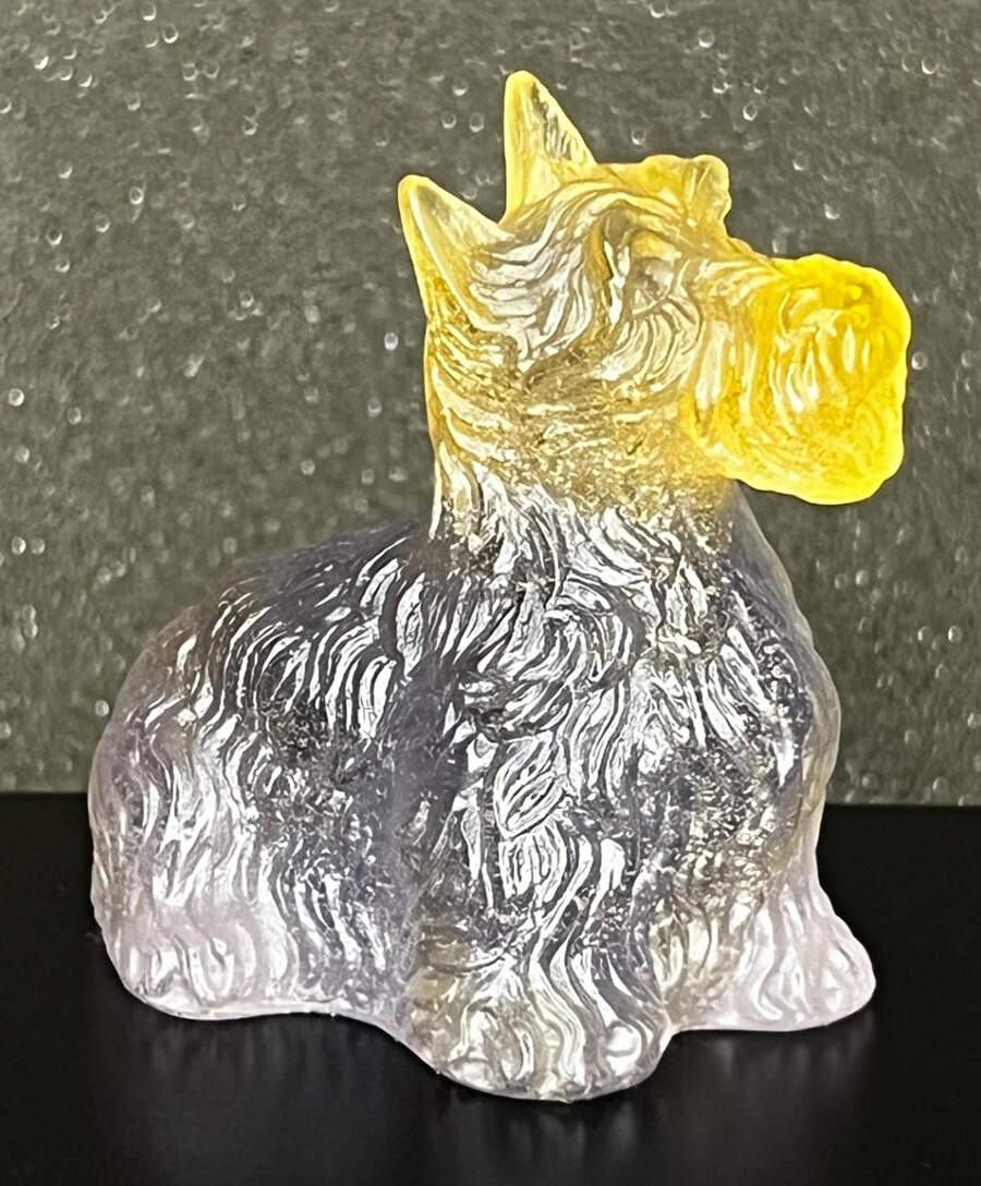 Daum Figurines Highlander Terrier Violet/Amber - With Box by Daum-1