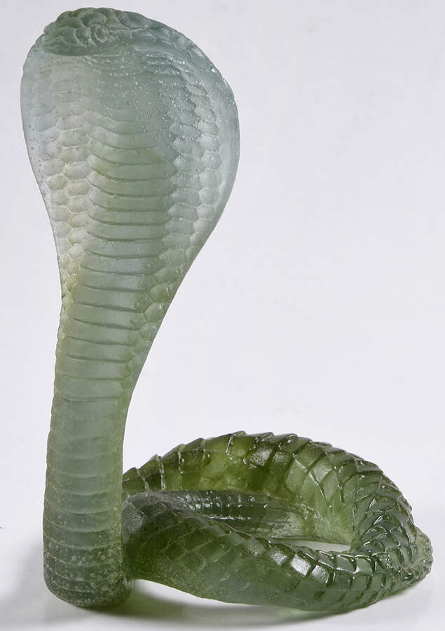 Daum Figurines Cobra-Green - Boxed by Daum-1