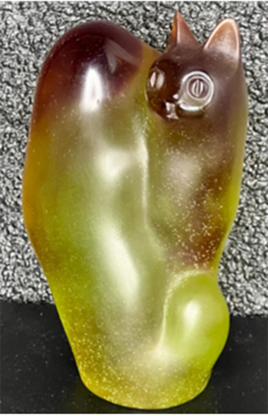 Daum Figurines Perched Cat-Amber - With Box Bx325 by Daum-1