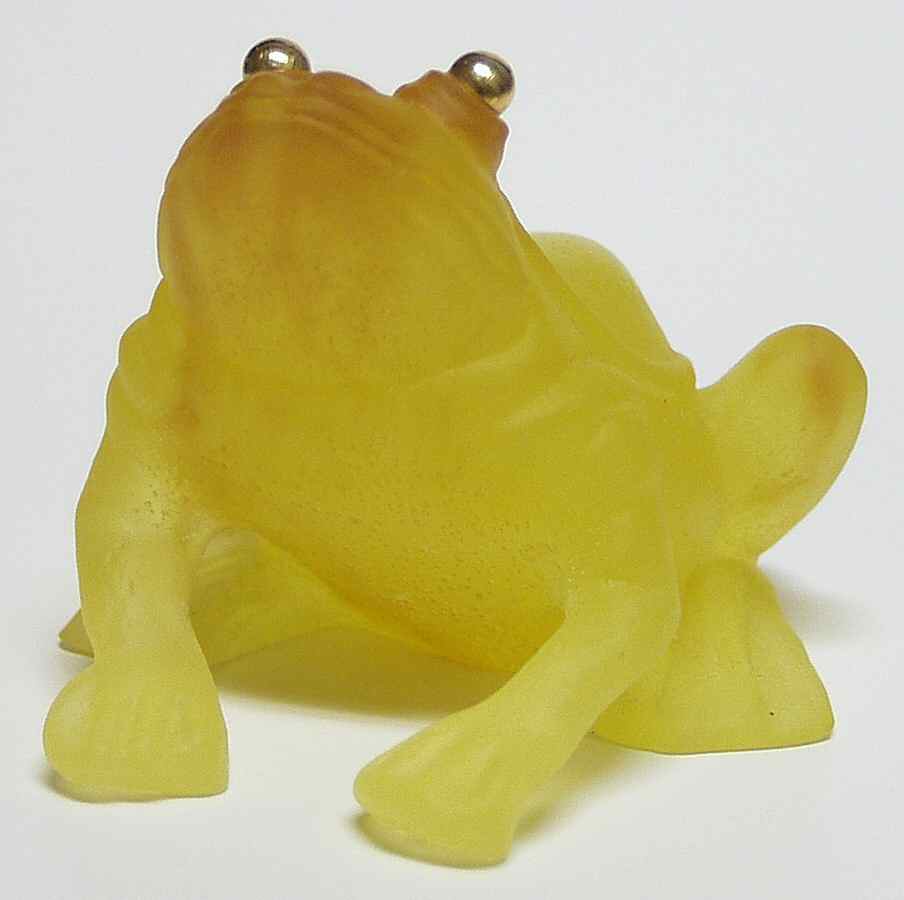 Daum Figurines Frog With Golden Eyes-Yellow - Boxed by Daum-1