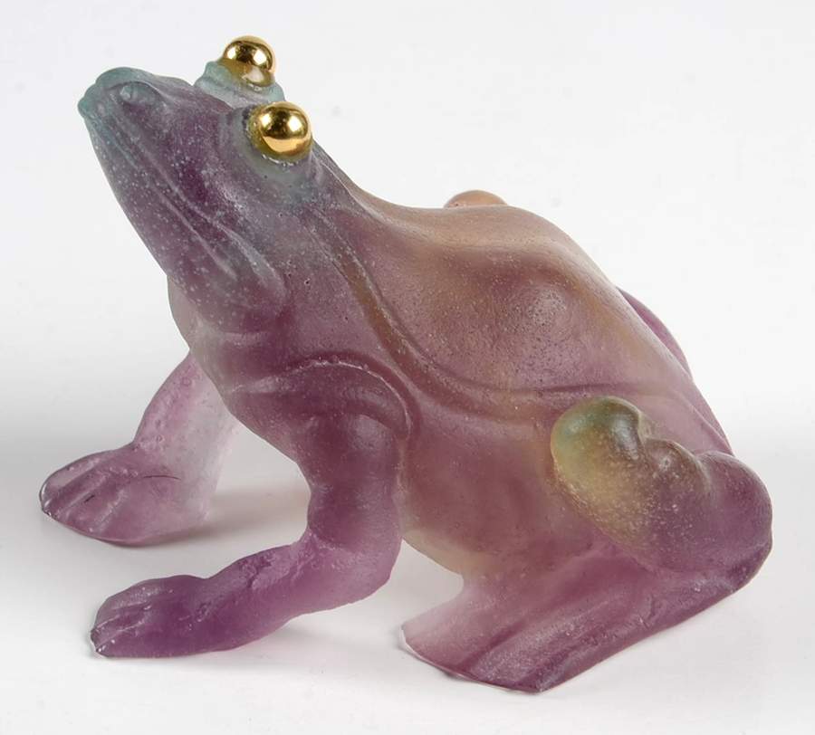 Daum Figurines Frog/Golden Eyes-Deep Purple - Boxed by Daum-1